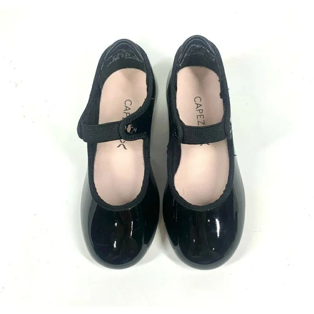 Capezio Kids Jr Tyette N625C Girls Kids Black Patent Tap Shoes Toddler 8.5 M